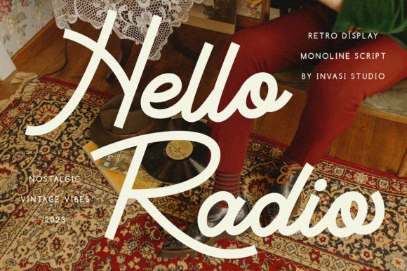 Hello Radio Font: Vintage Charm for Crafters and Product Designers