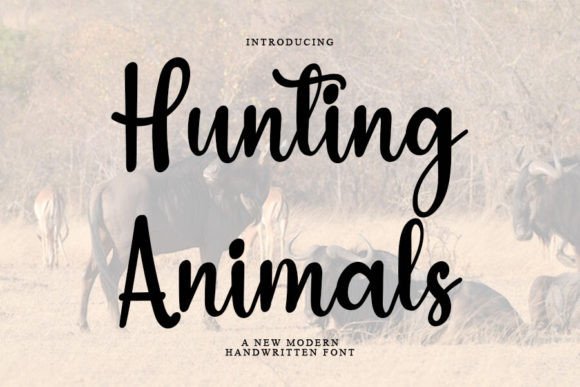 Hunting Animals: A Handwritten Font with Timeless Elegance for Brand Designers